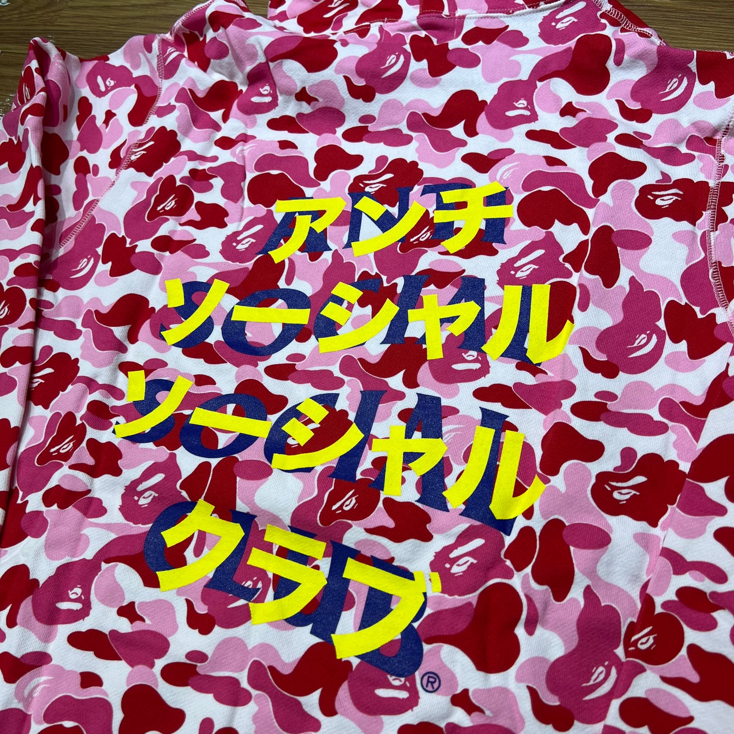 Anti Social Social Club ASSC x Bape Full Camo Hoodie Pink 1G23114913