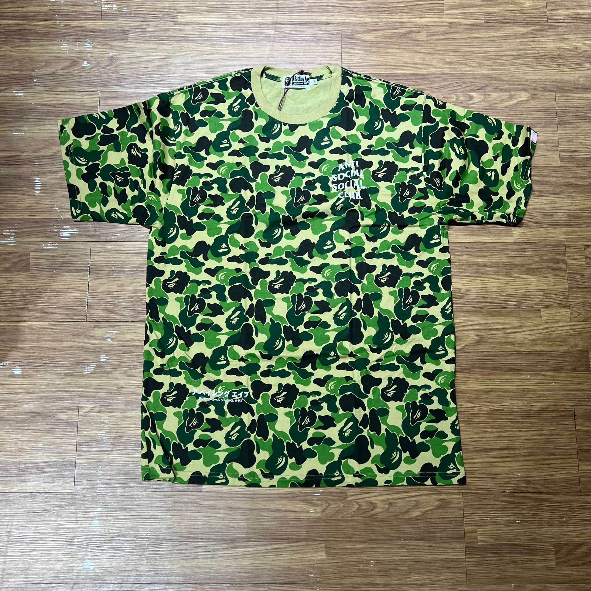 ASSC x BAPE 滿版綠迷彩短 T 正面實拍 1G23109919 ABC Camo Green