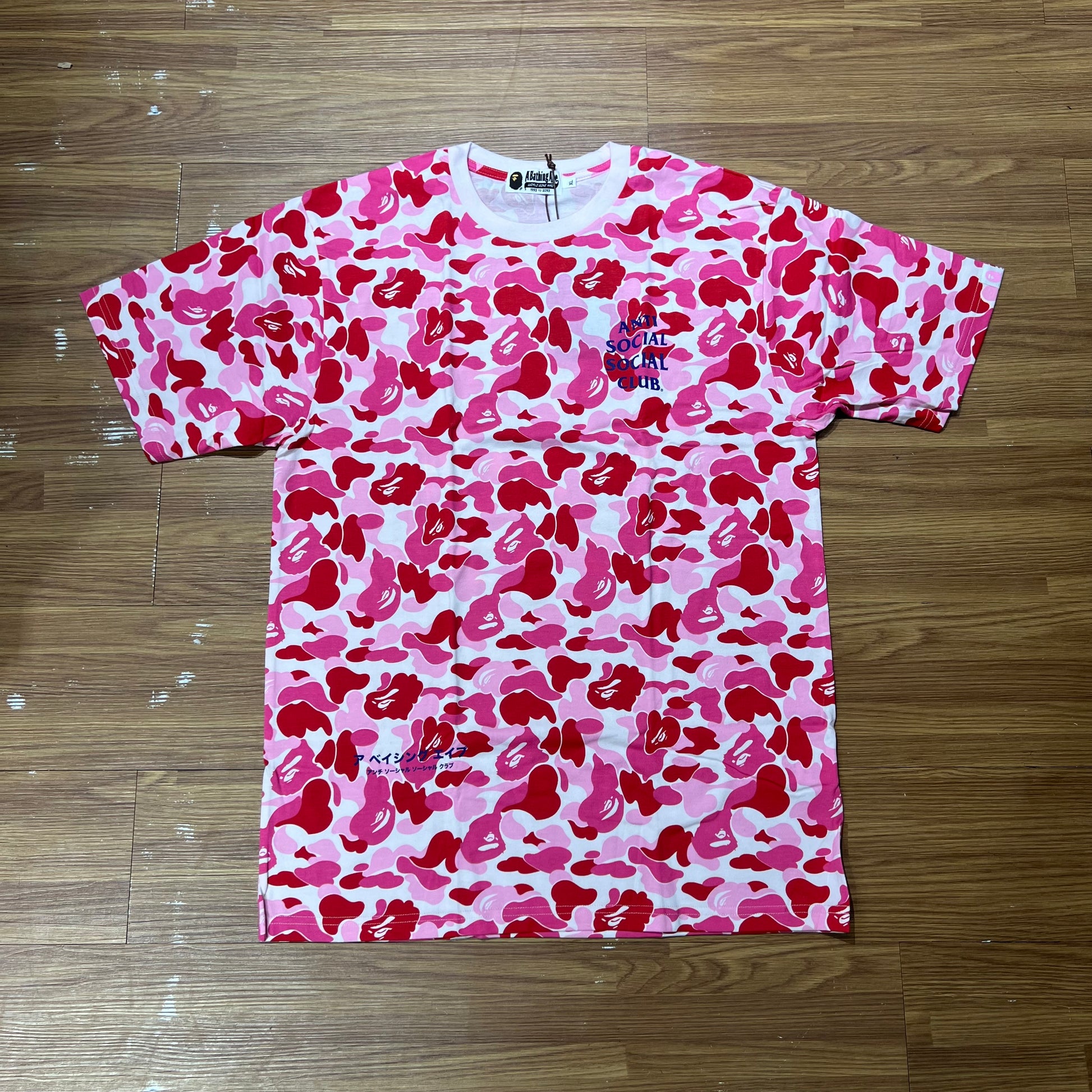 ASSC x BAPE 滿版粉紅迷彩短 T 正面實拍 1G23109919 Pink Camo