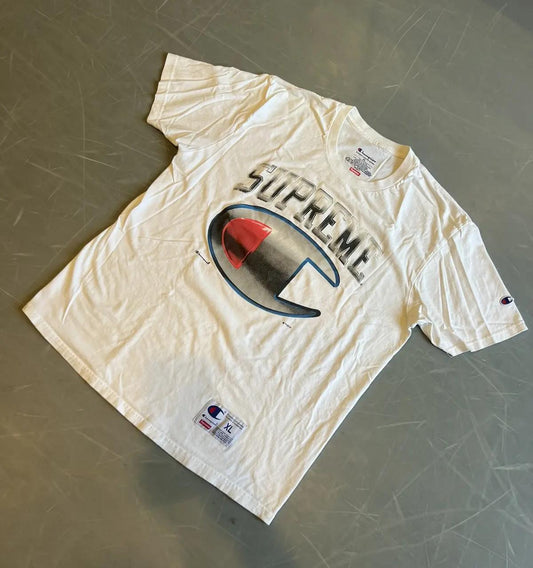 Supreme x Champion Chrome S/S Top Tee White