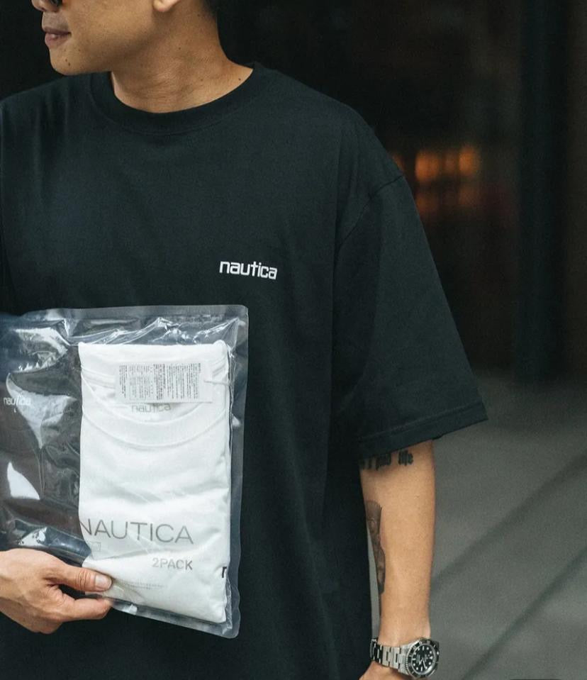 Preorder 預訂 Nautica KR 2 Pack Logo Tee SS Black + White (1 Pack 2件，一黑一白)