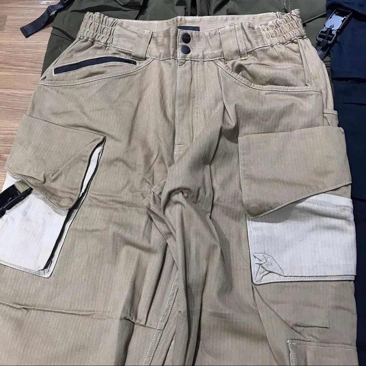 LAKH Supply 12 Pockets Cargo Pants ( Asymmetric Utility Worker Pants ) Nylon Olive SPC-NYOL Navy SPC-NAVY Herringbone Khaki SPC-HBKA Ripstop Olive/Black SPC-RSOB