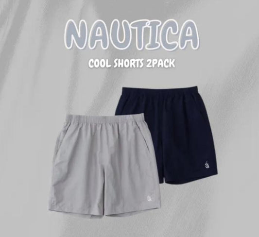 Preorder 預訂 Nautica KR 2 Pack Sailing Logo Shorts Navy + Grey (1 Pack 2條，一藍一灰) 涼感機能沙灘短褲