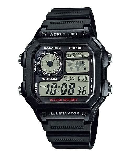 Casio AE-1200WH-1AVDF Black 黑色白面跳字錶 (淨錶)