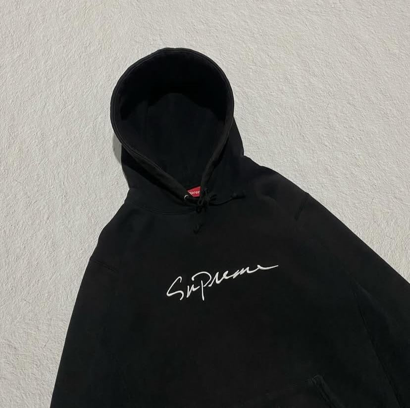 Supreme Classic Script Hooded Sweatshirt Hoodie Black