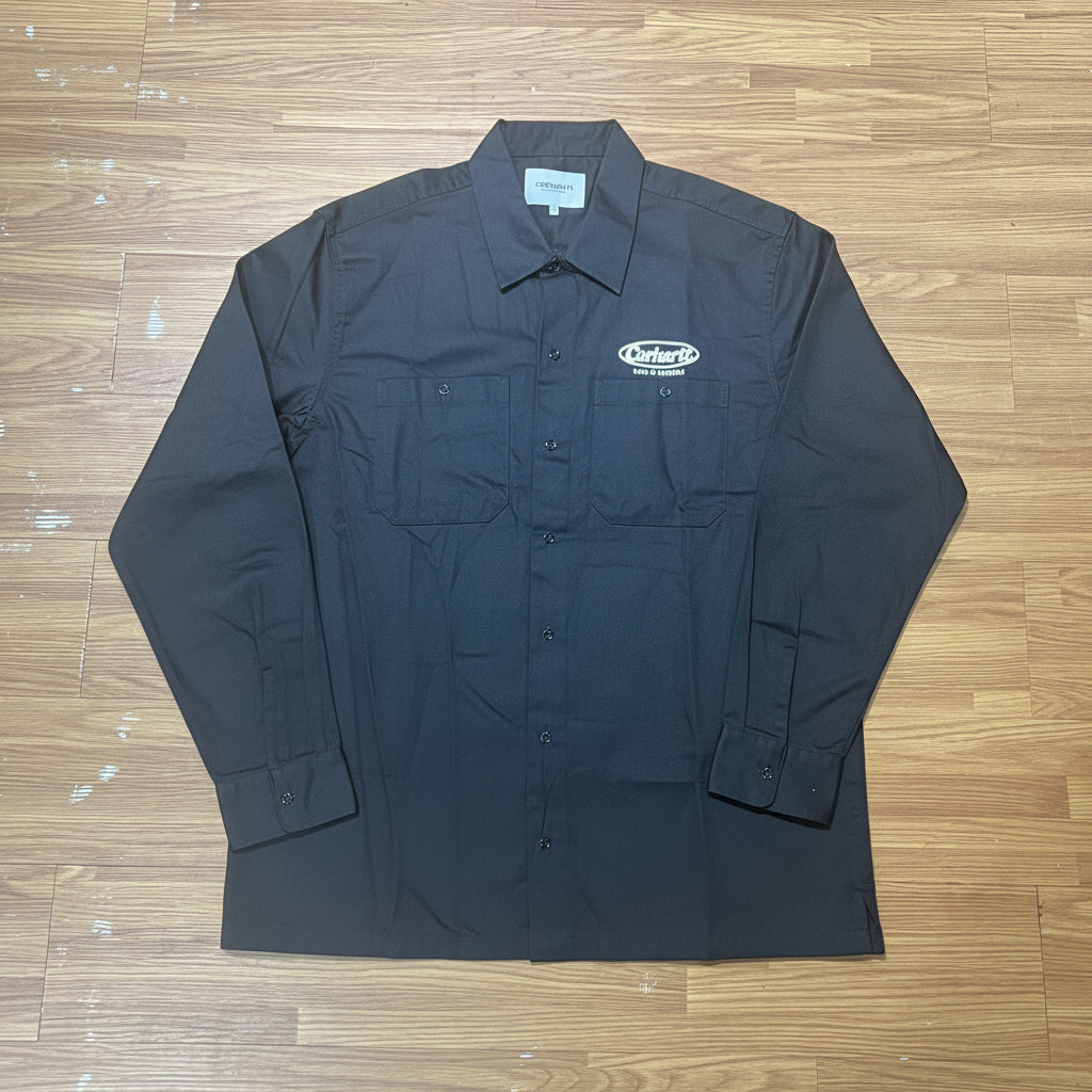 Carhartt WIP Baltimore Shirt L/S Black I024129 實拍