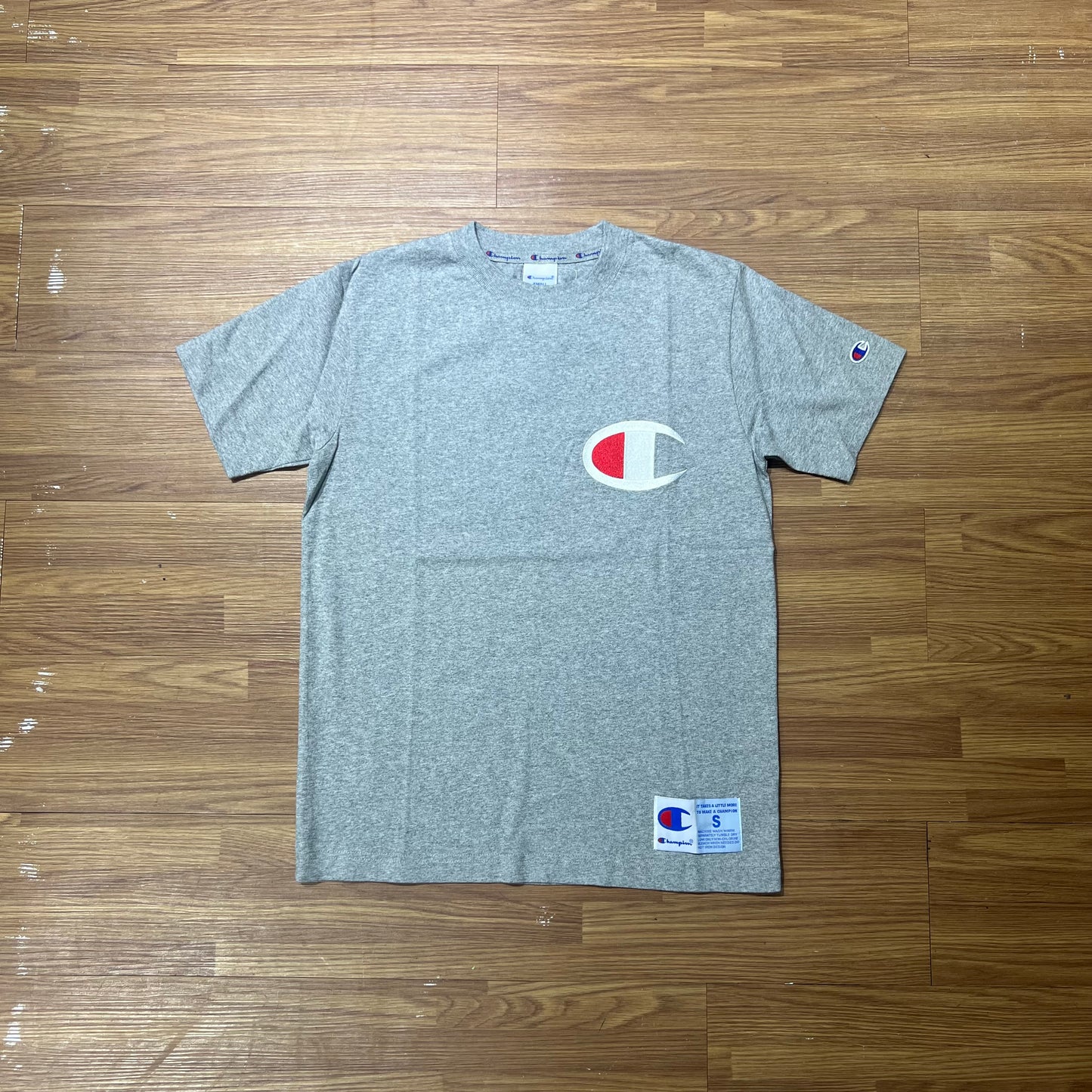 Champion JP Embroidered Big C Logo Tee C3-F362 Grey 實拍