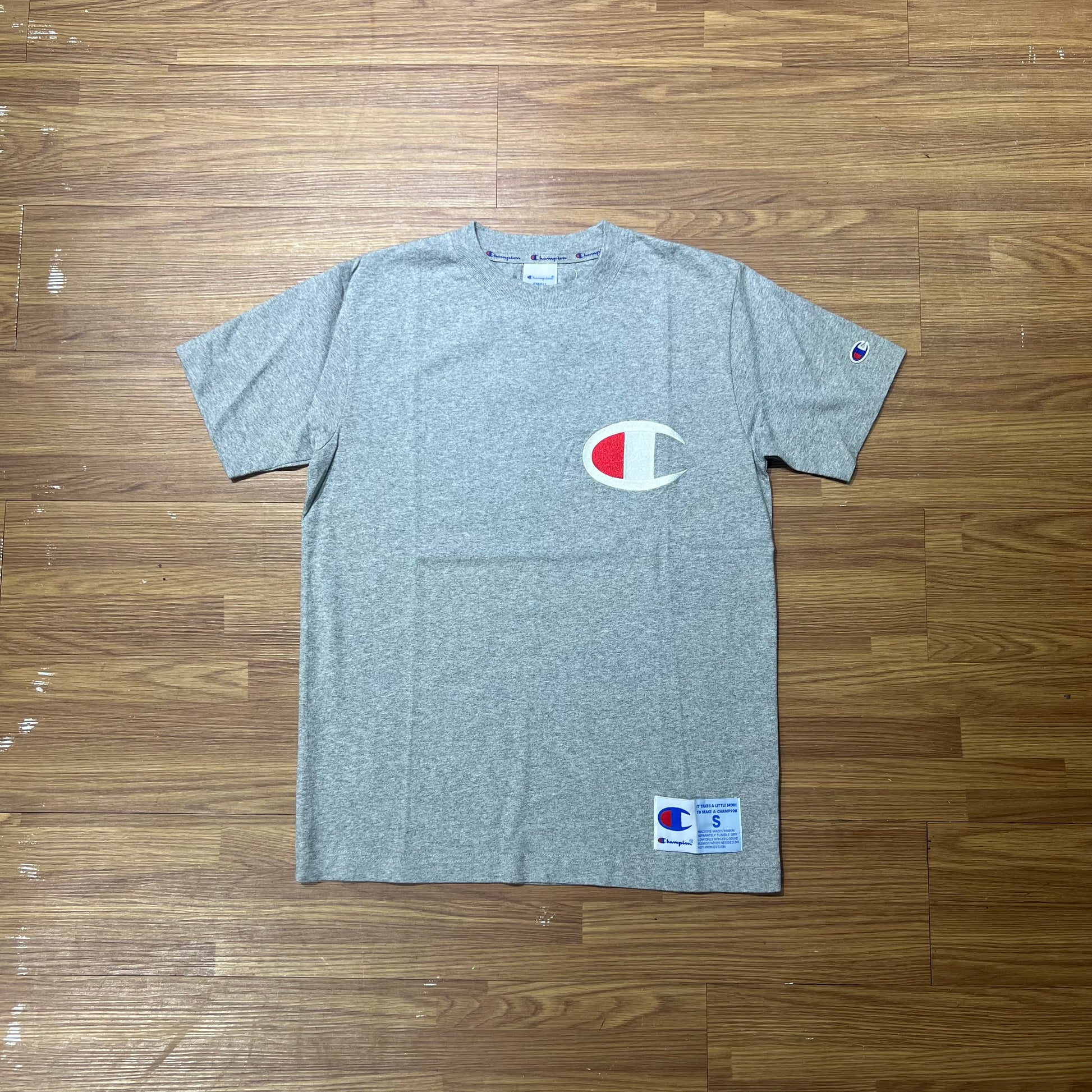 Champion JP Embroidered Big C Logo Tee C3-F362 Grey 實拍