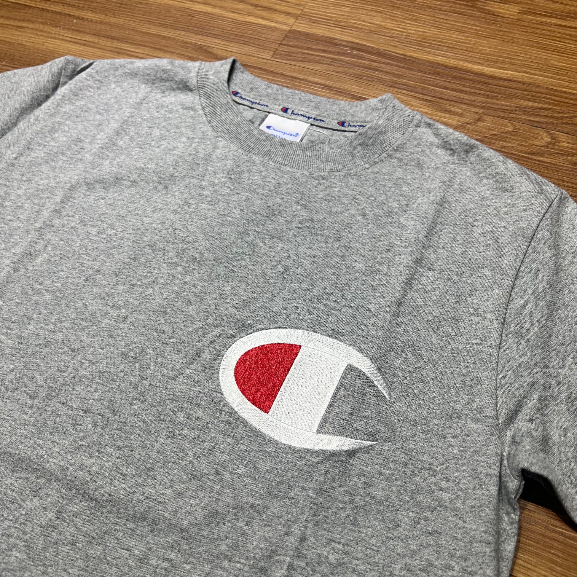 Champion JP Embroidered Big C Logo Tee C3-F362 Grey 實拍