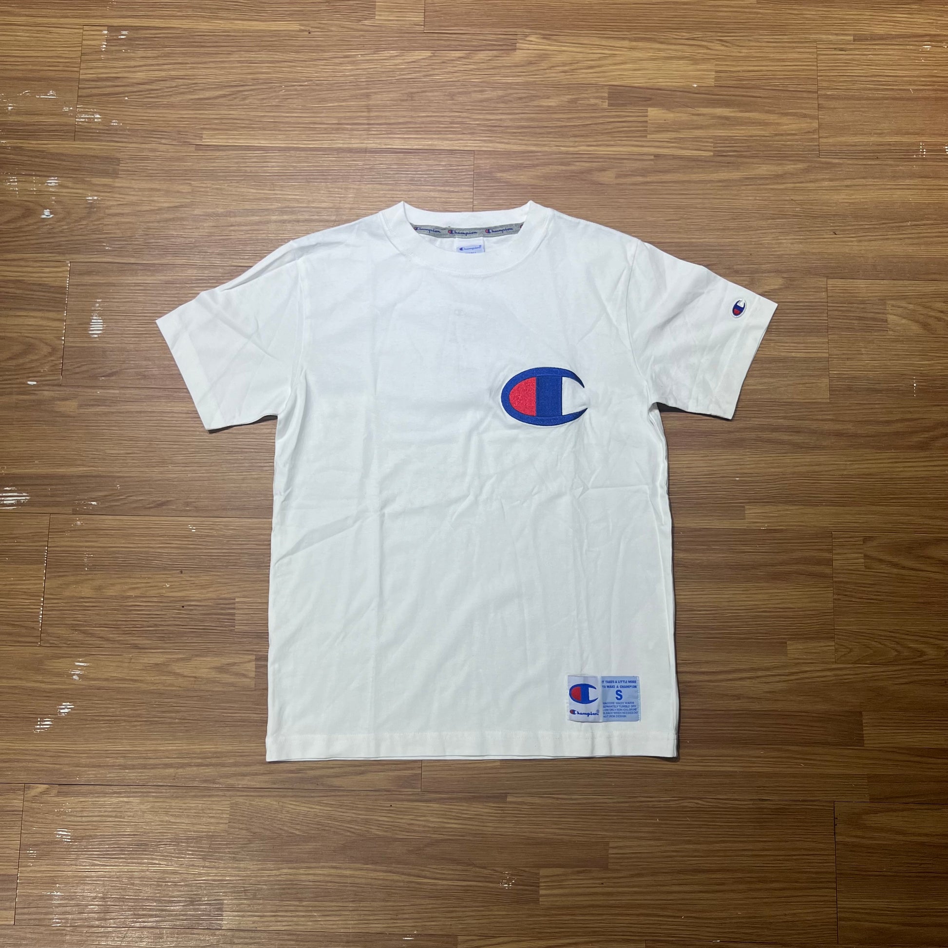 Champion JP Embroidered Big C Logo Tee C3-F362 White 實拍