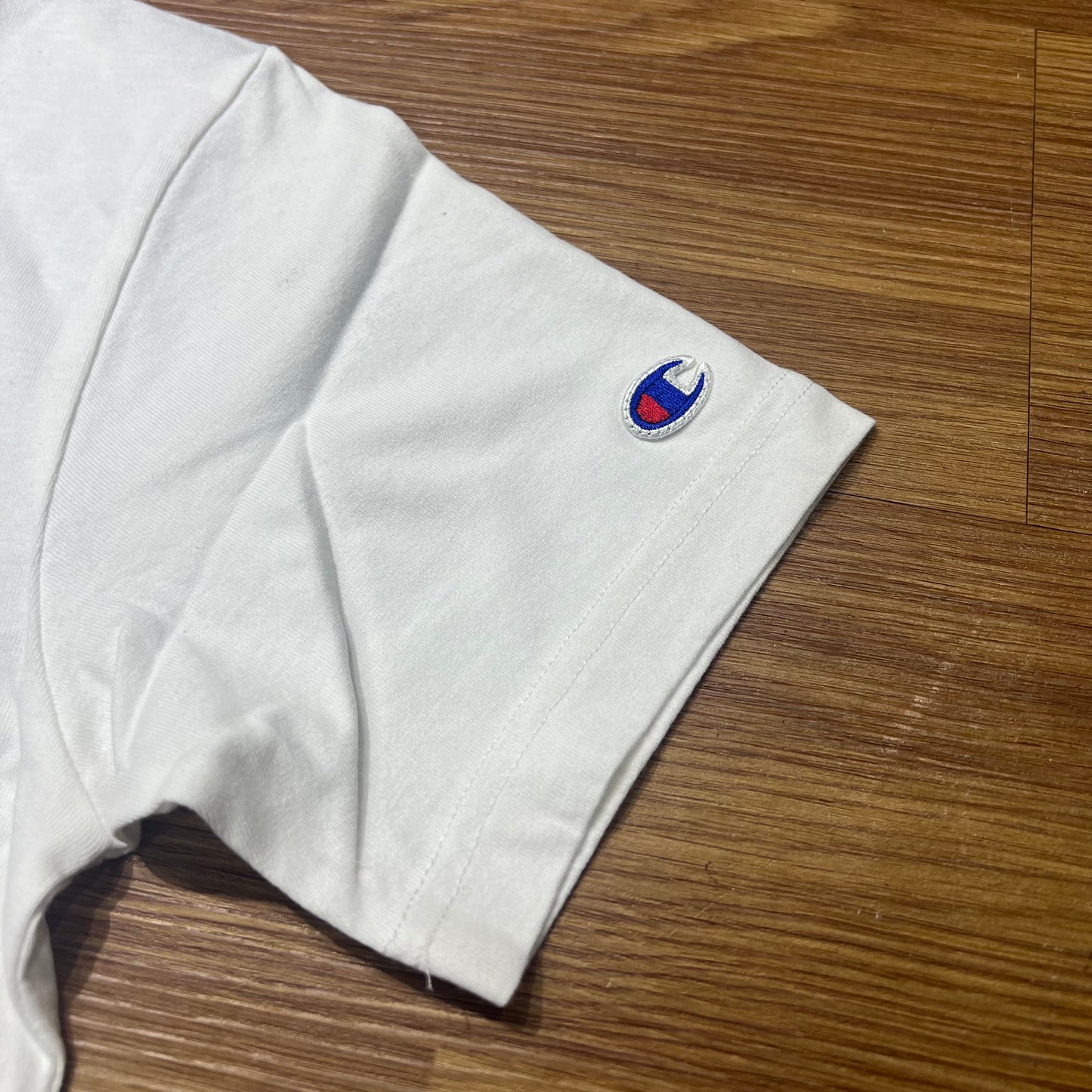 Champion JP Tri-Color Embroidered Script Logo Tee White C3-H371 實拍