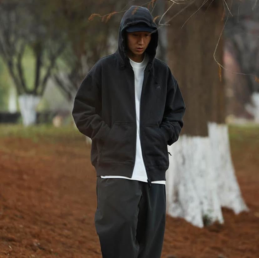 Pin Sktbs Sweat Hooded Trail Full Zip Up Black Olive