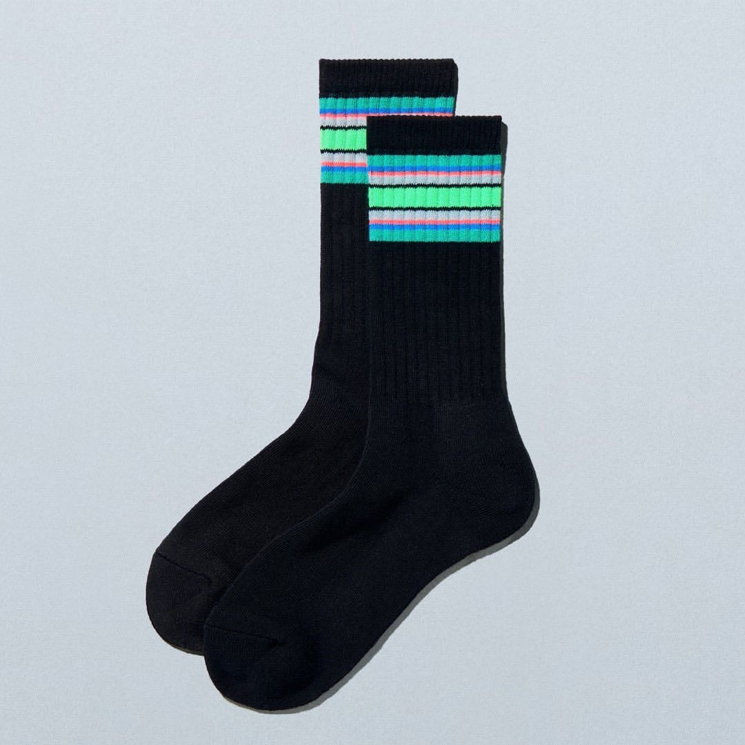 (日版) Family Mart Convenient Store Long Crew Socks 2026 Spring Color White / Black 木村拓哉 著用長襪