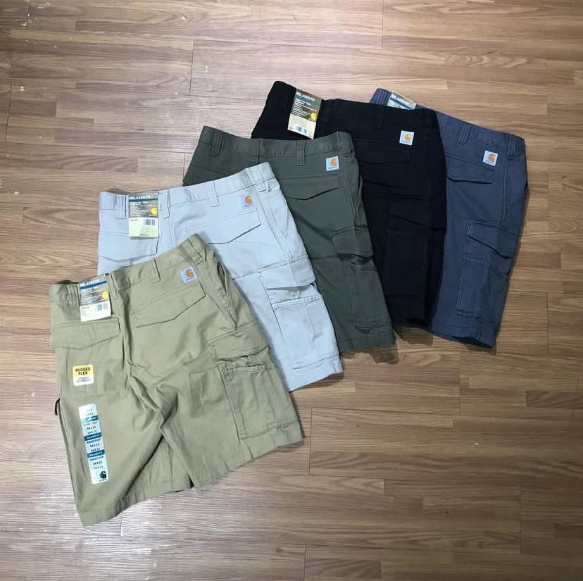 Carhartt Rugged Flex Rigby Cargo Shorts Black Dark Khaki Shadow Tan Tarmac 103542