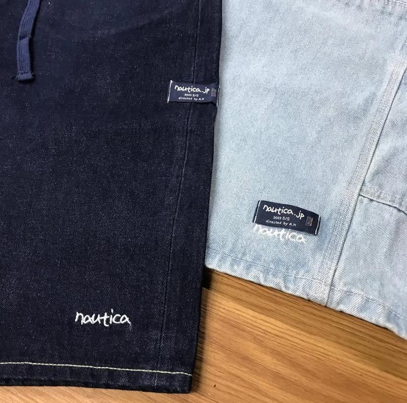 Nautica JP Basic 5-Pocket Denim Shorts Navy / Double Knee Denim Painter Shorts Light Blue