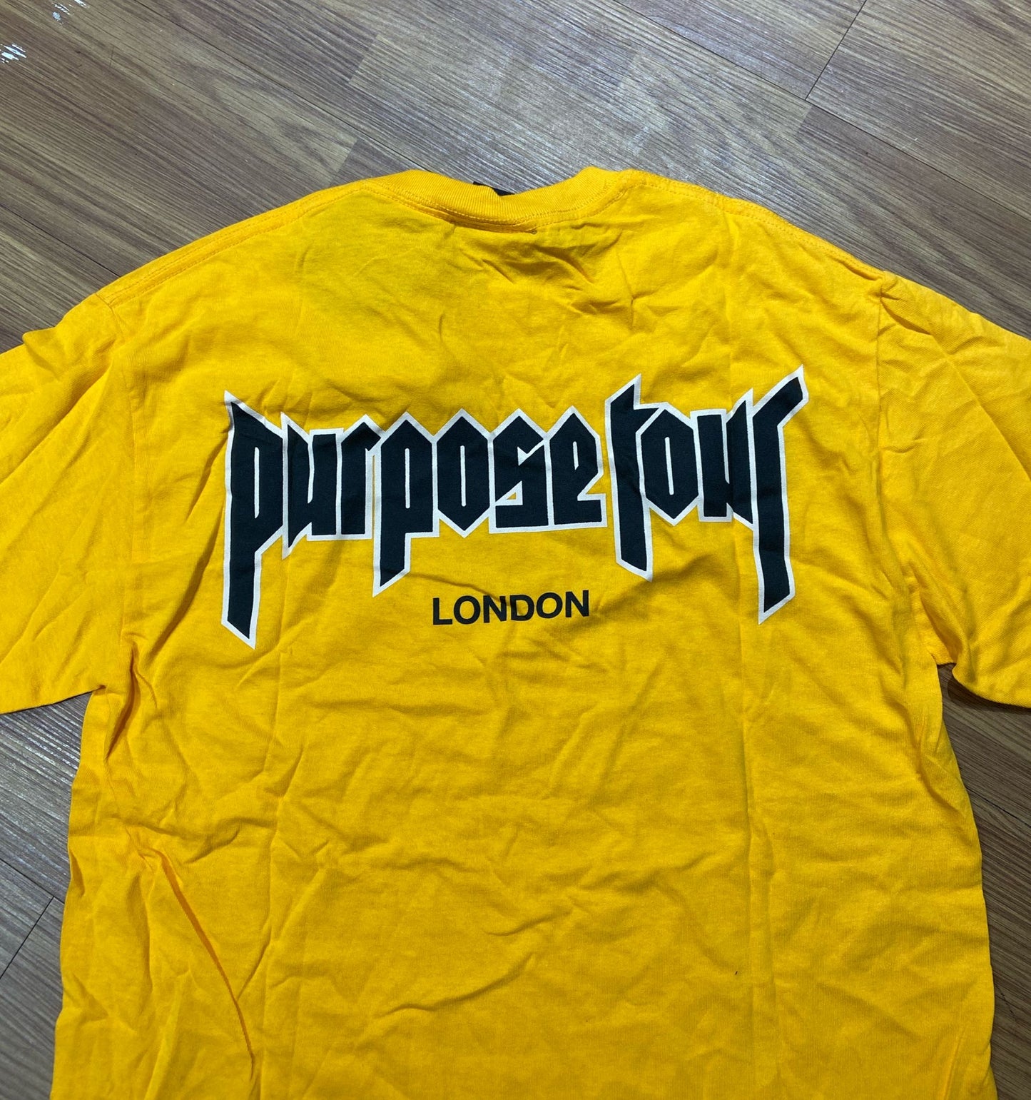 Justin Bieber Purpose Tour Security Merch Tee Yellow
