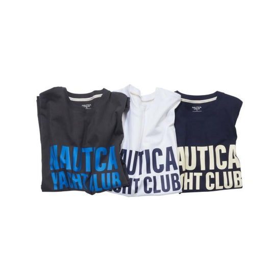 Preorder 預訂 Nautica KR Yacht Club Spellout Tee SS Navy Charcoal White