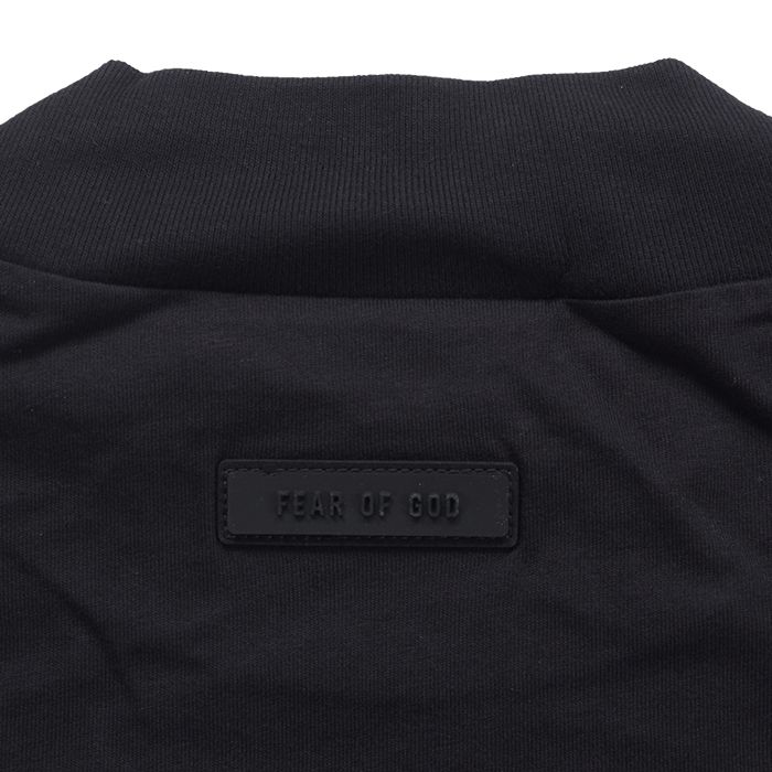 Fear of God FOG Essentials "The Black Collection" 3D Silicon Front Arch Logo Mock Neck SS Tee Jet Black