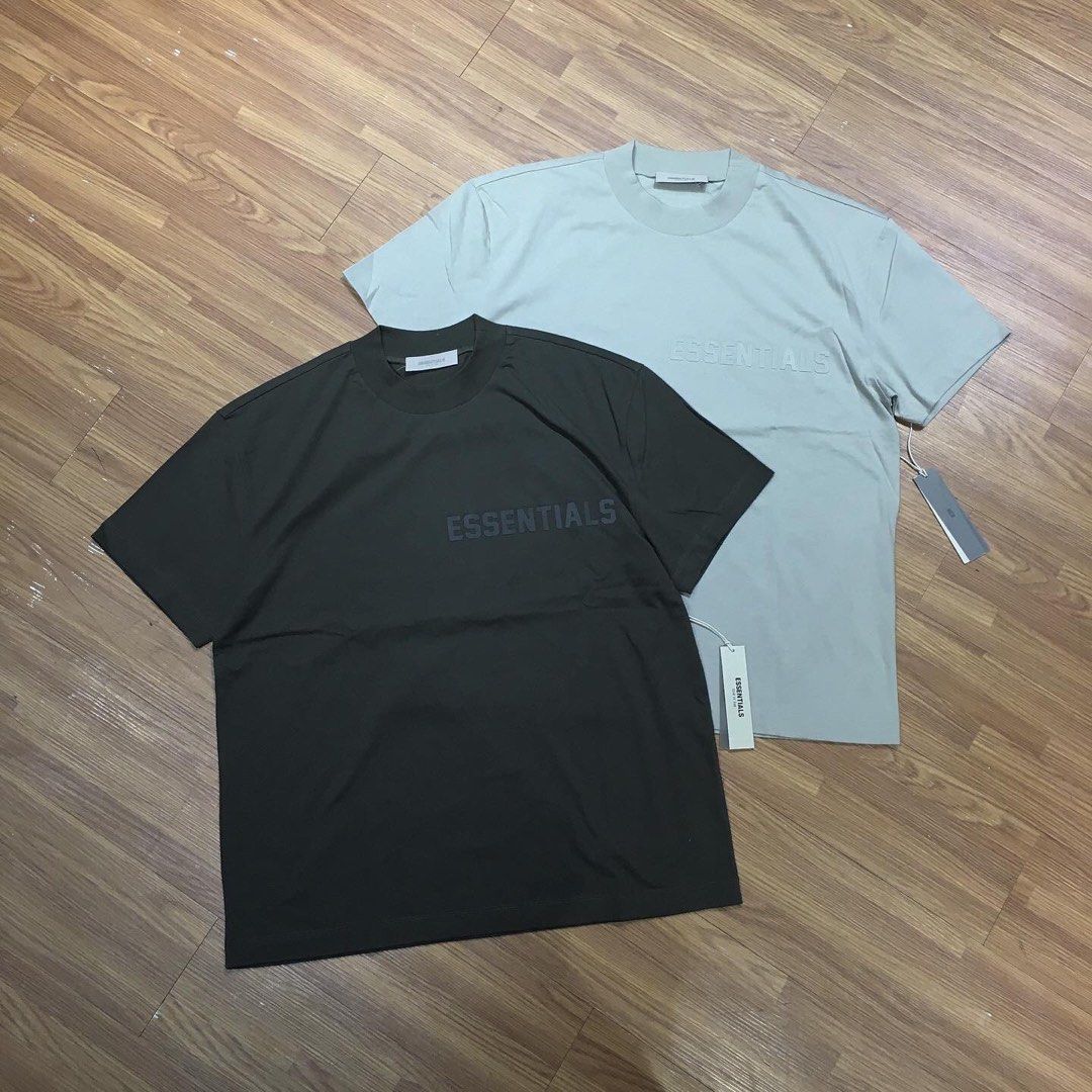Fear of God FOG Essentials 3D Silicon Front Small Logo SS Tee Off Black / Seal