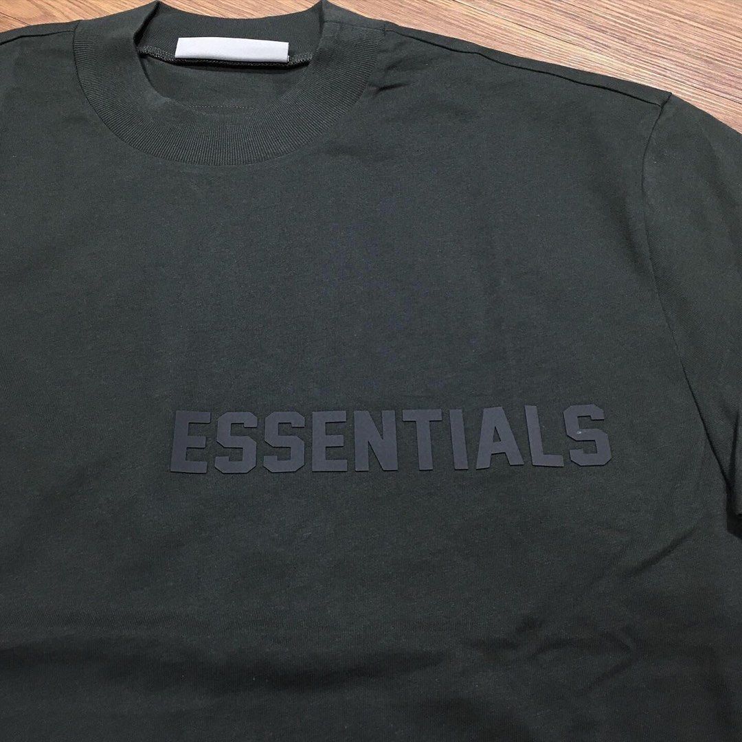 Fear of God FOG Essentials 3D Silicon Front Small Logo SS Tee Off Black / Seal