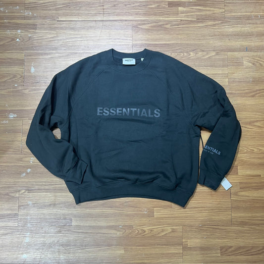 Fear of God FOG Essentials 3D Silicon Front Logo Fleece Pullover Black 192HO202010F