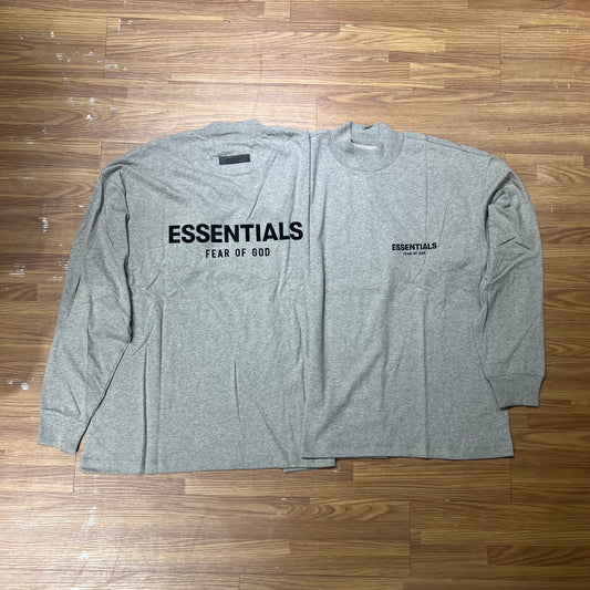Fear of God FOG Essentials 3D Logo LS Tee Dark Oatmeal 125BT212073F / 125SU224118F