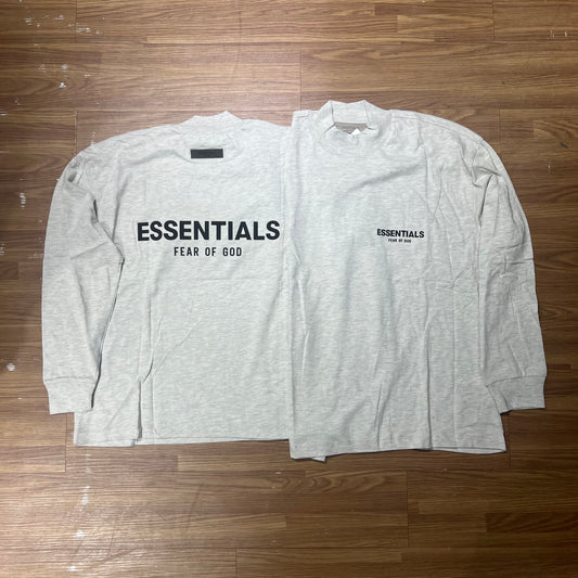 Fear of God FOG Essentials 3D Logo LS Tee Light Oatmeal 125BT212072F / 125SU224117F