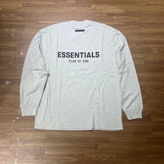 Fear of God FOG Essentials 3D Silicon Back Logo LS Tee Oatmeal 125SP212012F