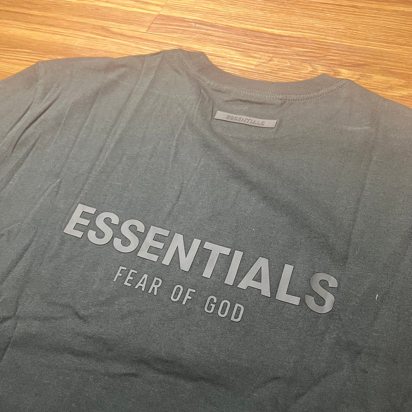 Fear of God FOG Essentials 3D Silicon Back Logo SS Tee Black