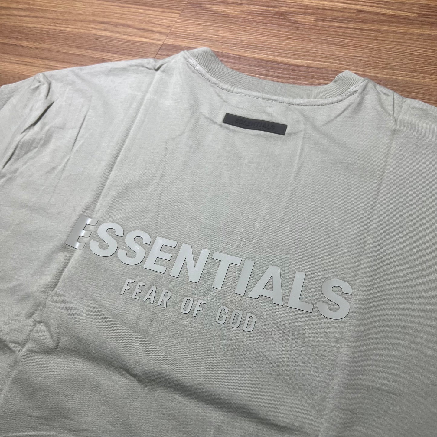 Fear of God FOG Essentials 3D Silicon Back Logo SS Tee Pistachio