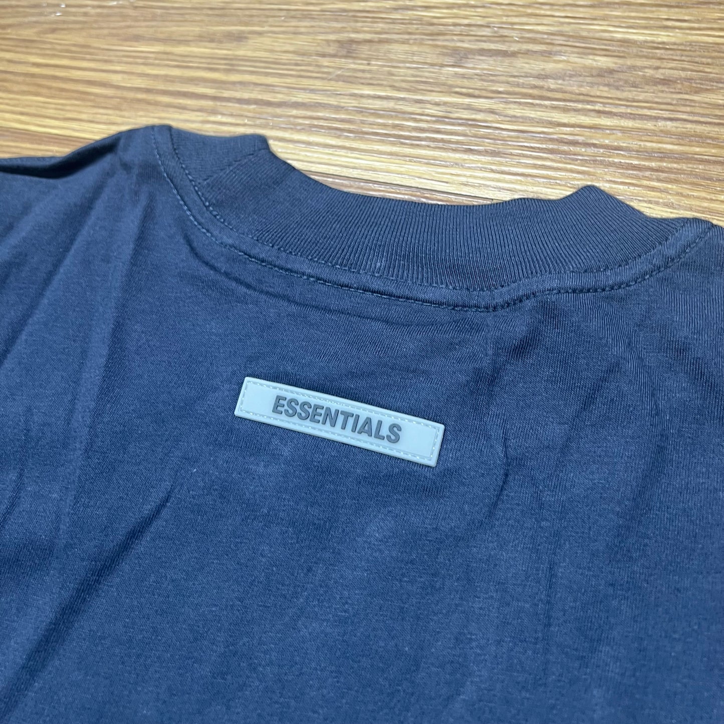 Fear of God FOG Essentials 3D Silicon Front Logo LS Tee Navy 125SP202017F