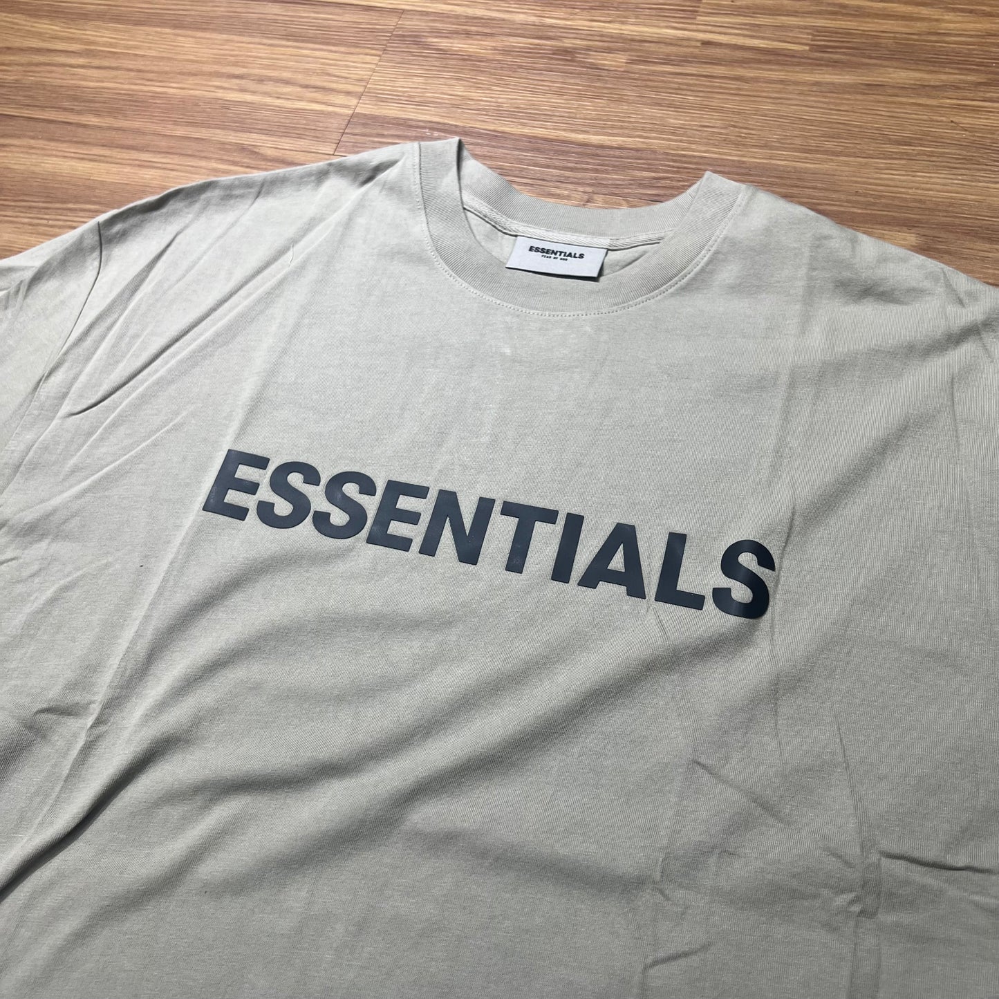 Fear of God FOG Essentials 3D Silicon Front Logo SS Tee Moss Olive (Grey)
