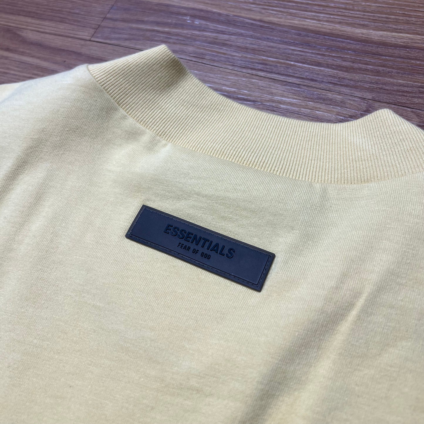 Fear of God FOG Essentials 3D Silicon Front Small Logo SS Tee Light Tusca (Yellow)