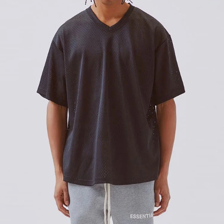 Fear of God FOG Essentials Back Boxy Logo Heavy Mesh SS Tee Black