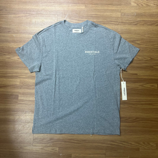 Fear of God FOG Essentials Front Small Logo SS Tee Heather Grey