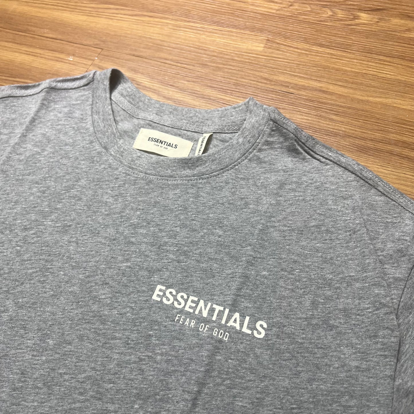 Fear of God FOG Essentials Front Small Logo SS Tee Heather Grey