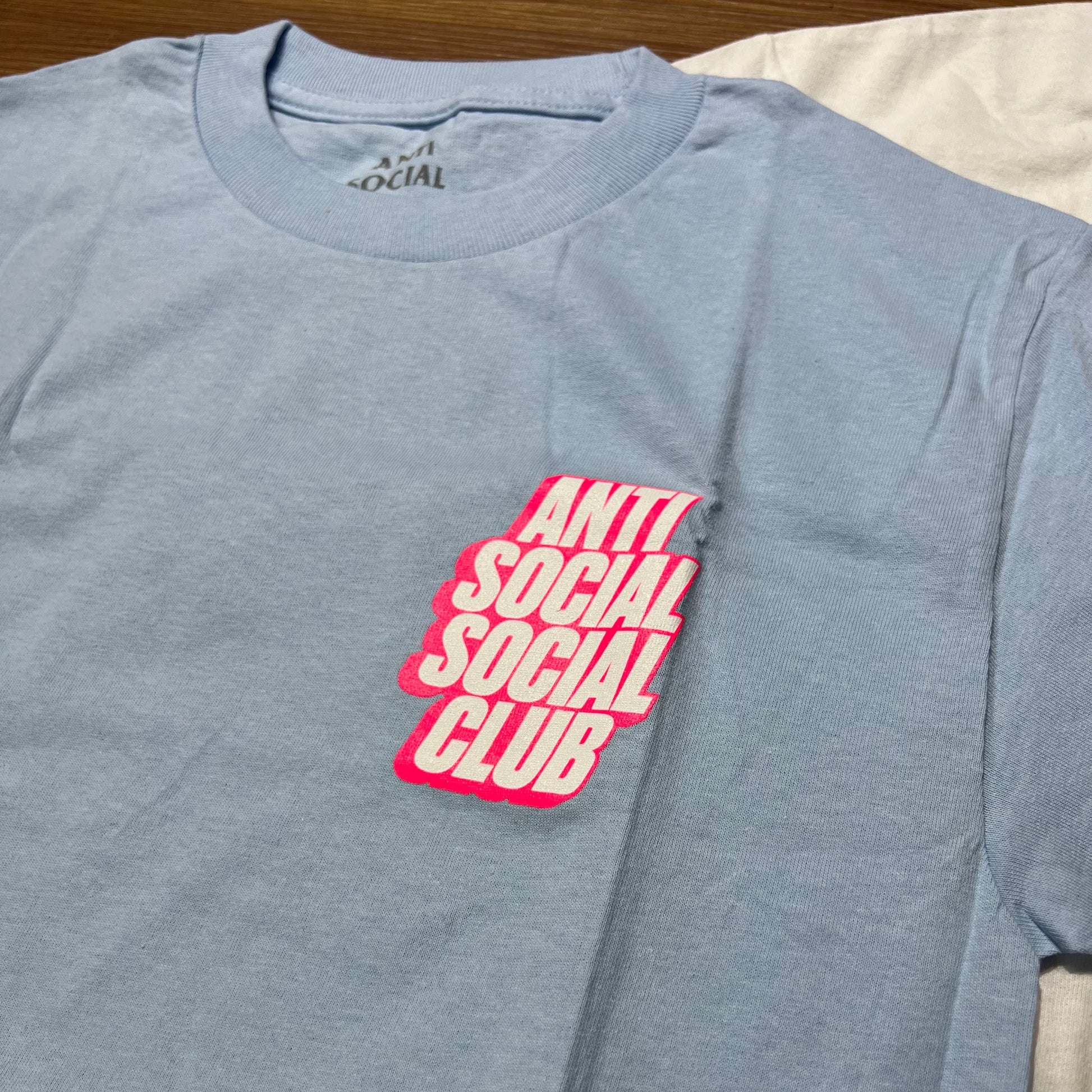 Anti Social Social Club ASSC Blocked Logo Tee Blue White (Made In