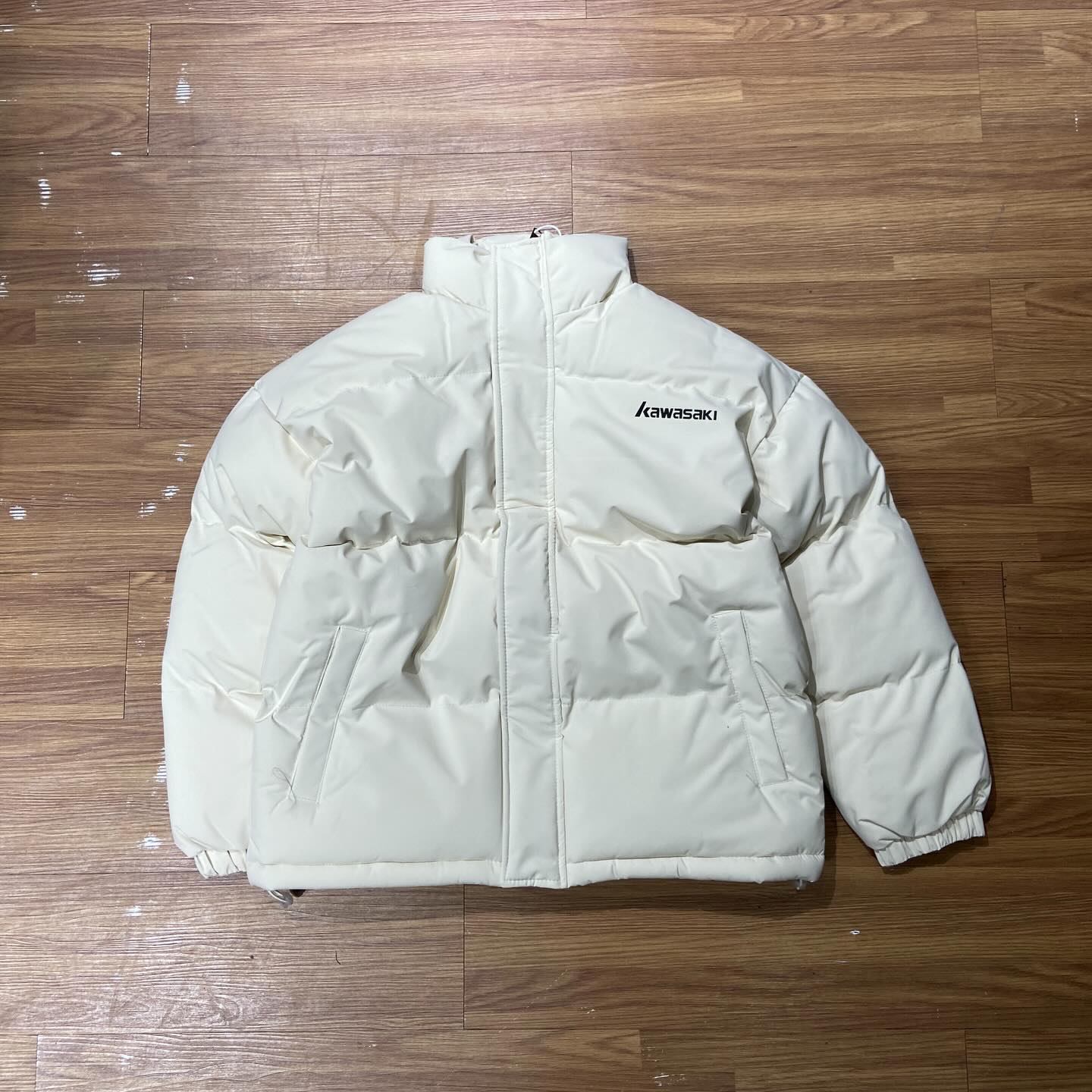 Kawasaki Puffer Jacket Cream 川崎 機車 超保暖厚棉發熱外套
