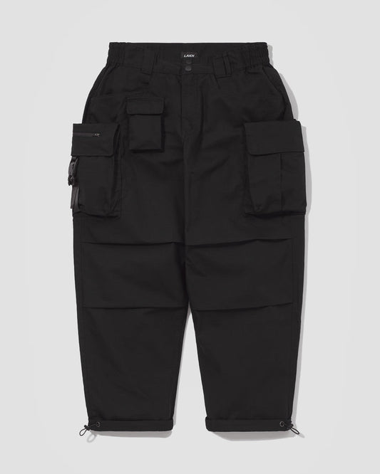 LAKH Supply 10 Pockets Cargo Pants Polyester Ripstop Black TPCG-PRBK