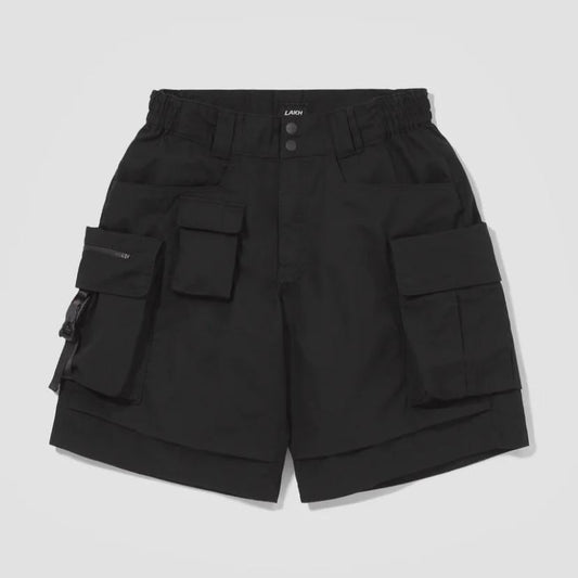 LAKH Supply 10 Pockets Cargo Shorts Ripstop Black SH-TPC-RSBK