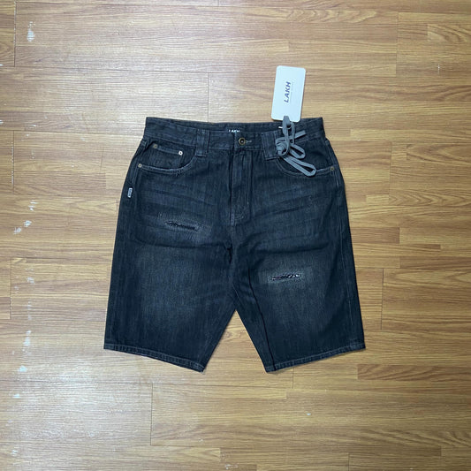 LAKH Supply Distressed Denim Shorts Black SH-DS-BLCK