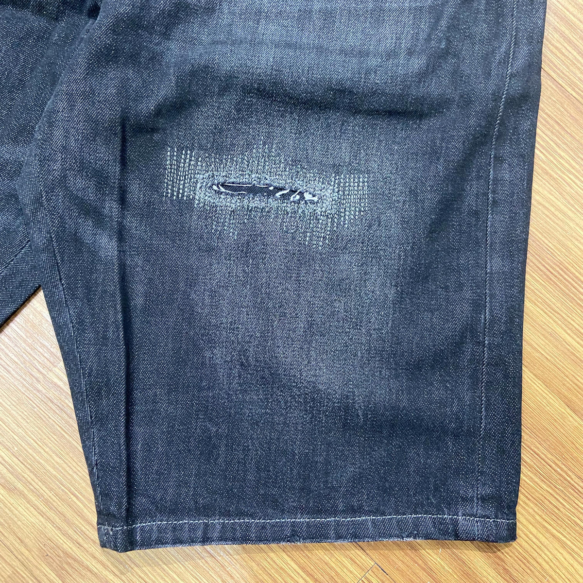 LAKH Supply Distressed Denim Shorts Black SH-DS-BLCK