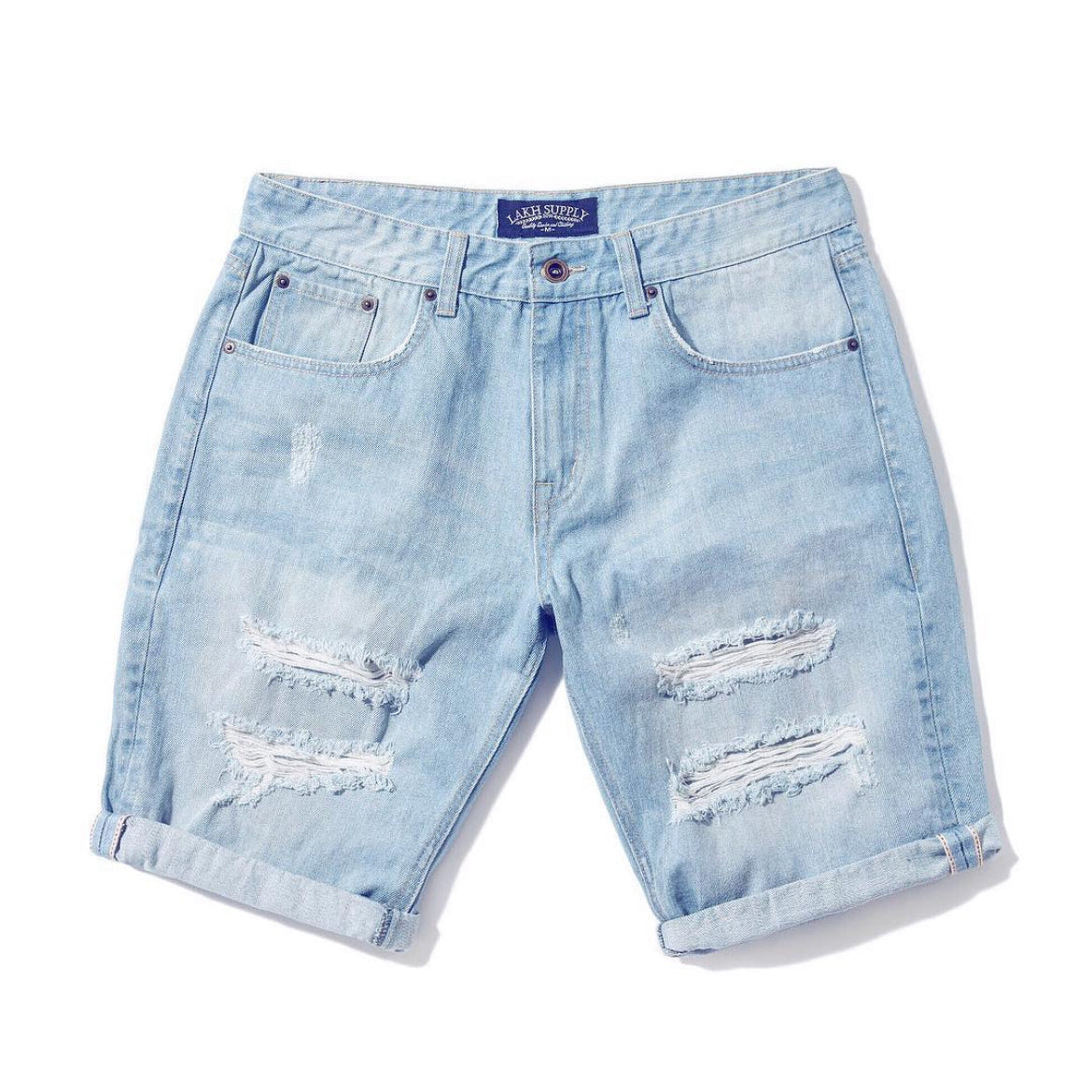 LAKH Supply Magic Patch 2.0 Denim Shorts Light Blue SH-MPLB2