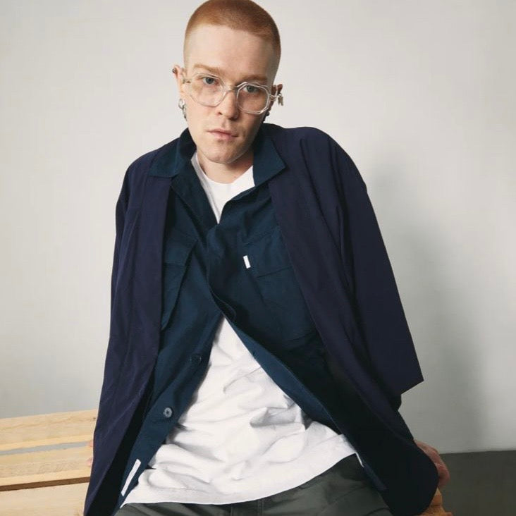 LAKH Supply Packable Lightweight Kimono Navy AIRY TECHWEAR