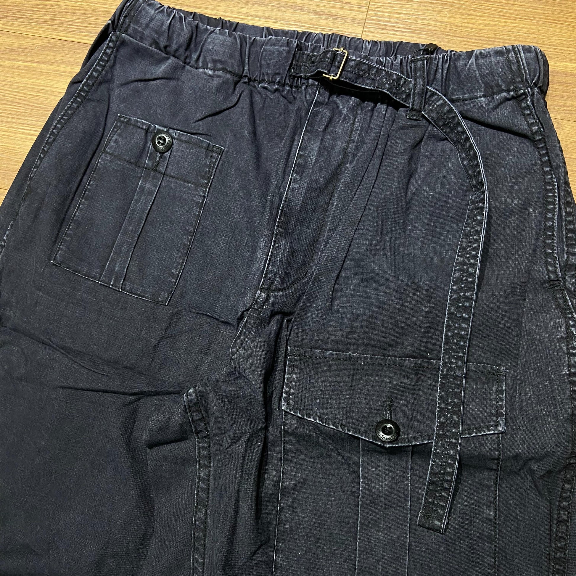 NORLN NR Stone Washed Big Pocket Worker Pants Black 實拍