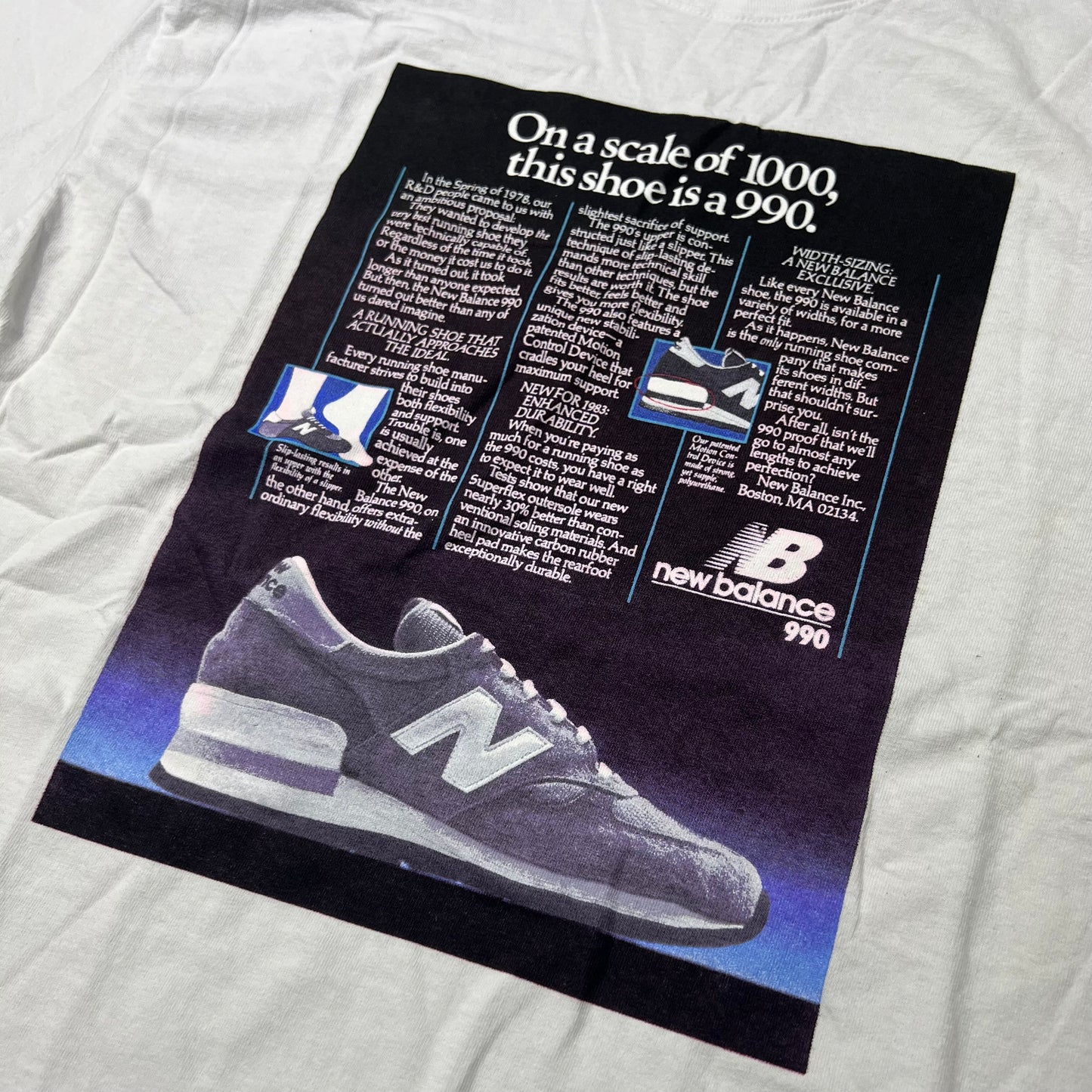 New Balance 990V1 OG Tee White MT93658