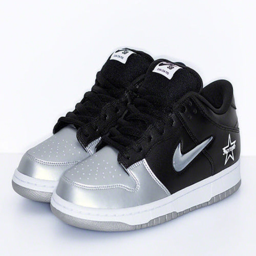 Nike SB x Supreme FW19 Dunk Low Black Jewel Swoosh Silver CK3480-001 黑銀