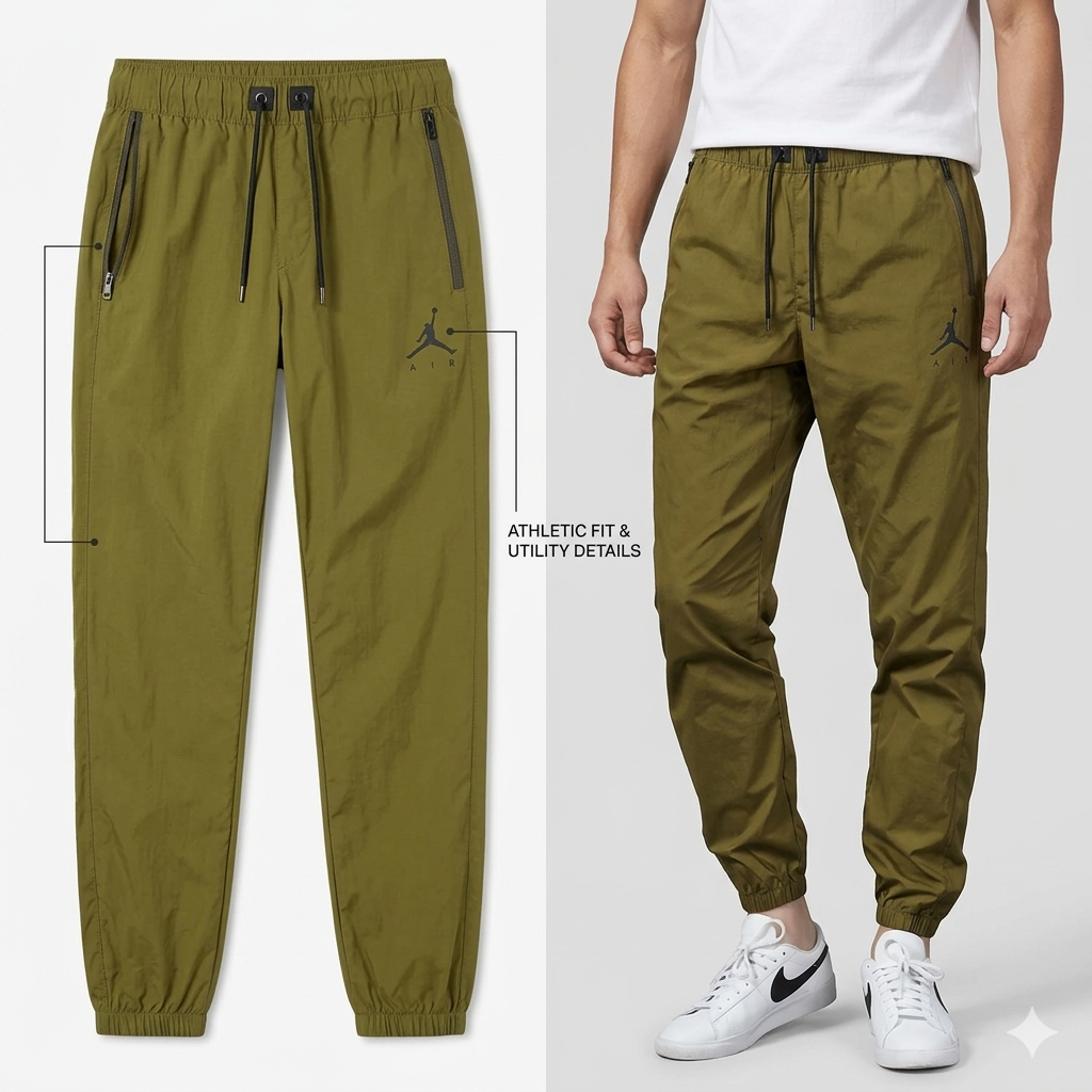 Nike Air Jordan Jumpman Casual Woven Sports Pants Olive AV1841-368