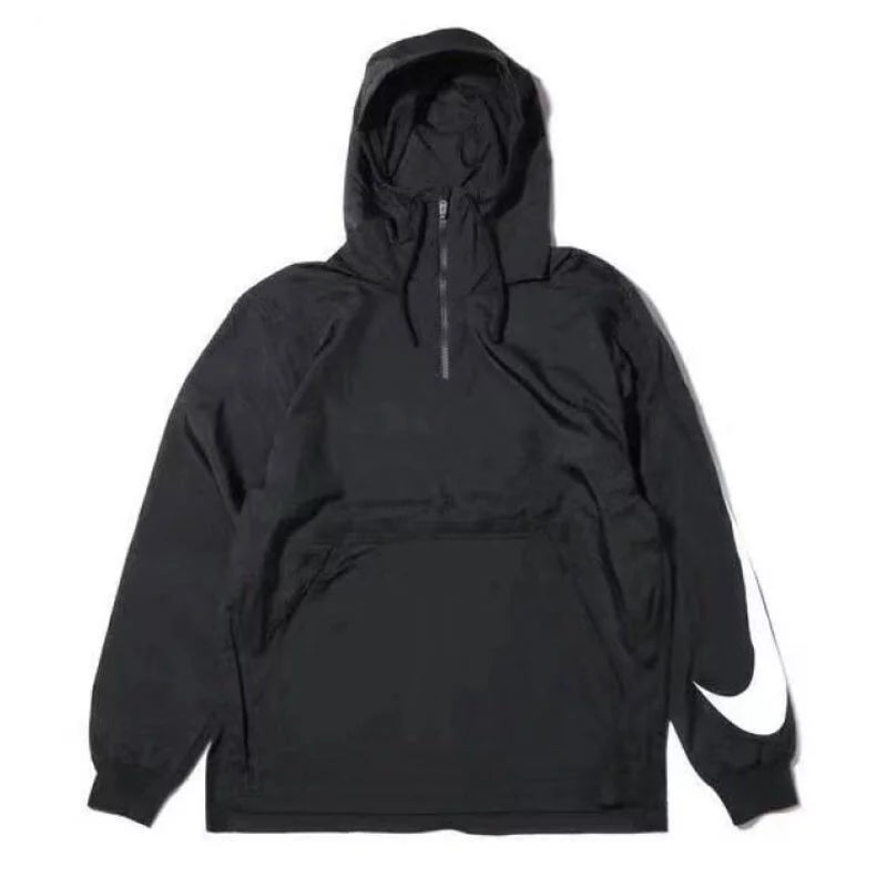 Nike NSW Sleeve Swoosh Woven Half Zip Anorak Black 833866-010