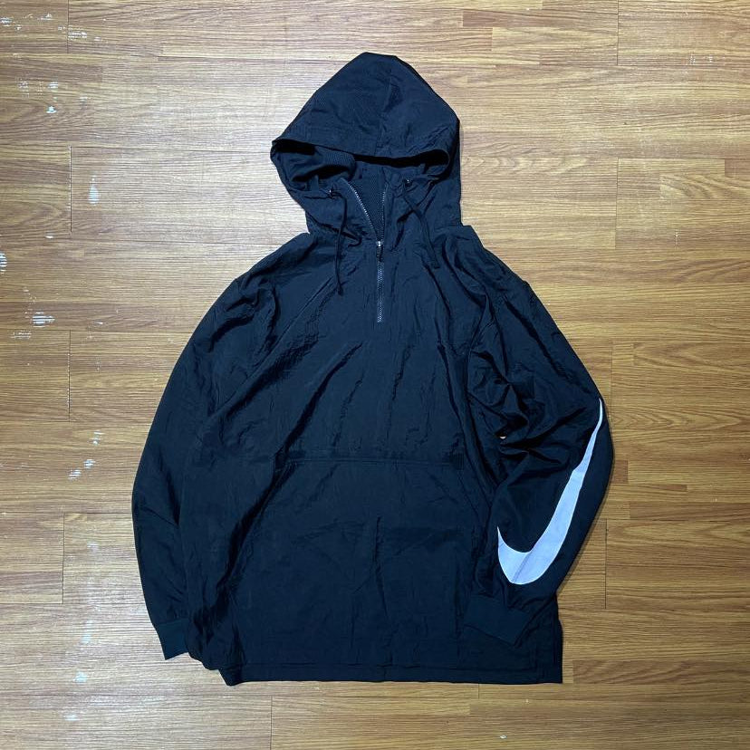 Nike NSW Sleeve Swoosh Woven Half Zip Anorak Black 833866-010